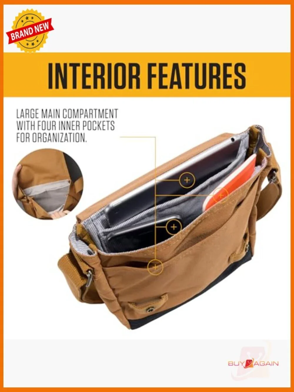 Crossbody Snap Bag Durable Adjustable Flap Over Snap 15